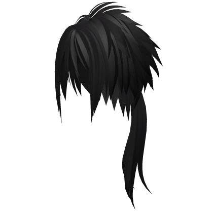 Messy Samurai Boy Ponytail (Black)