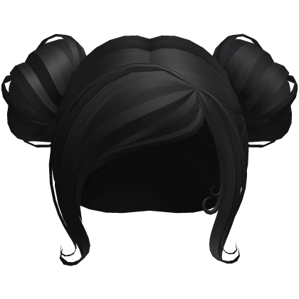 Lilie's cute plump double buns in Black
