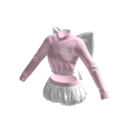 Pastel Pale Pink Track Jacket Cute Bow