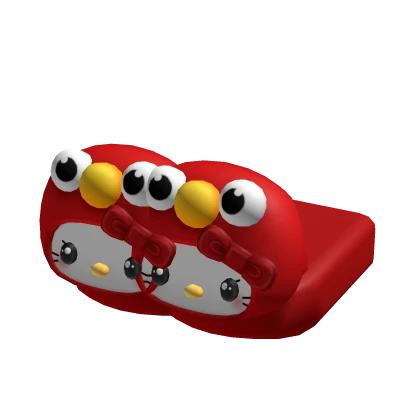 ꒰ cute red bear kitty slippers ♡꒱