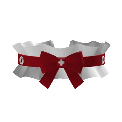 red white party costume ruffled nurse choker
