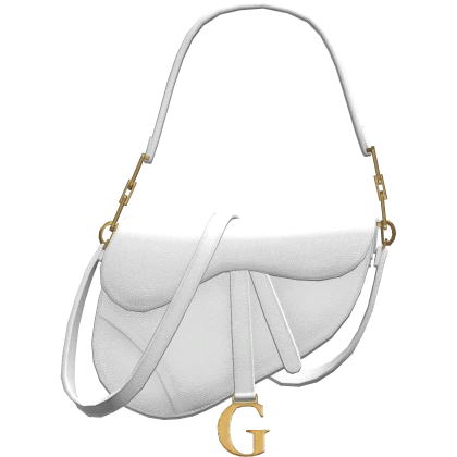 Saddle Bag White Purse Gold G Side Handbag 2000s