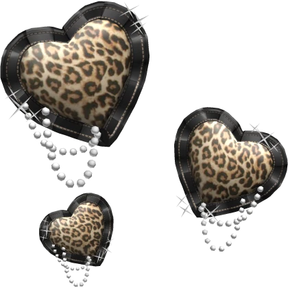 Sparkly Gyaru Leopard Pearly Ruffled Hearts Aura