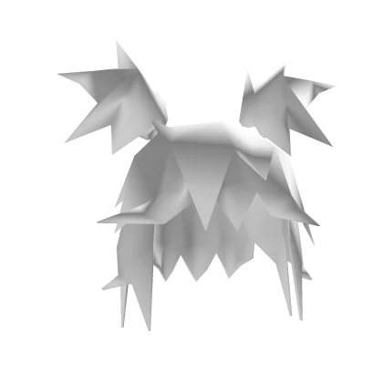 Jagged Low Poly Pigtails - White