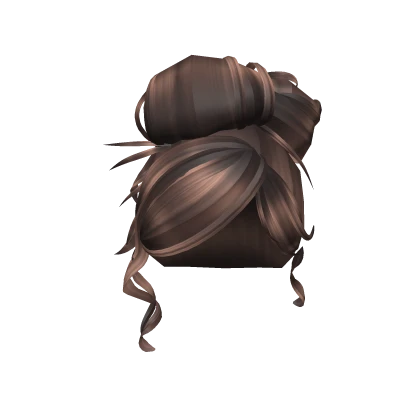 Curly Cutesy Updo Bun Hair Brown