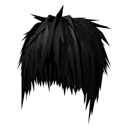 Black Anime Messy Boy Emo Hair