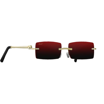 Y2K Red Designer Shades Gold Sunglasses Diamonds