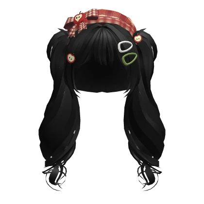 🍀Igari Beret Wavy Pigtails (Black)