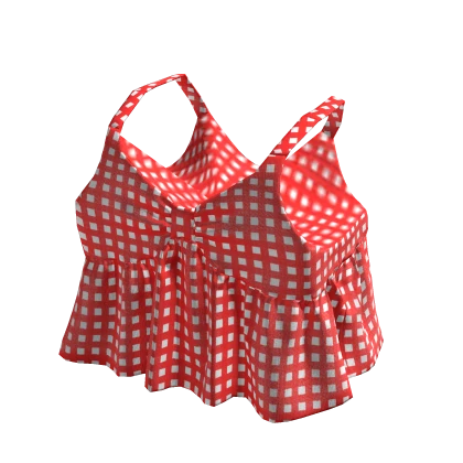 ✨ Summer Check Red Top