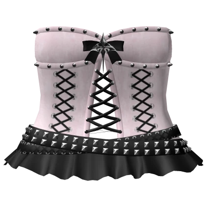 gothic emo laced spiky dress belts 3.0 black pink