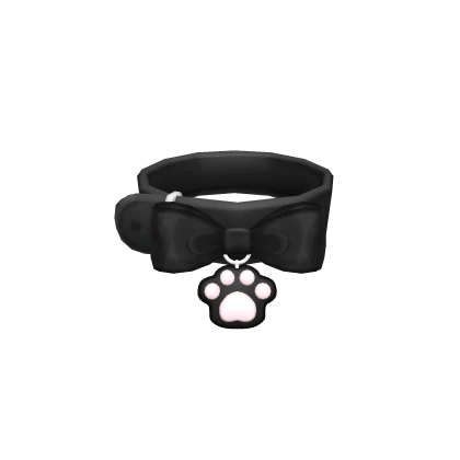 ♡ : (3.0) black kitty paw collar w/ bow