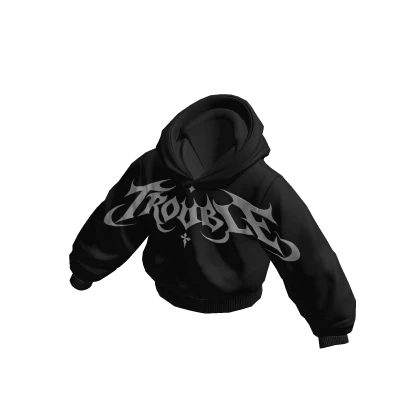 Black Oversized Hoodie Trouble