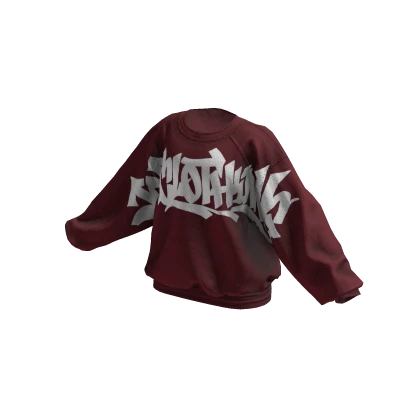 JONCLOTHING Graffiti Streetwear Sweater Maroon