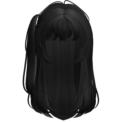 Long Emo Half Up Side Ponytail in Black
