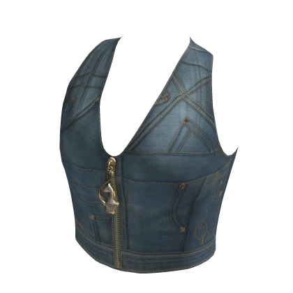 Vintage Designer Vest | Light Denim