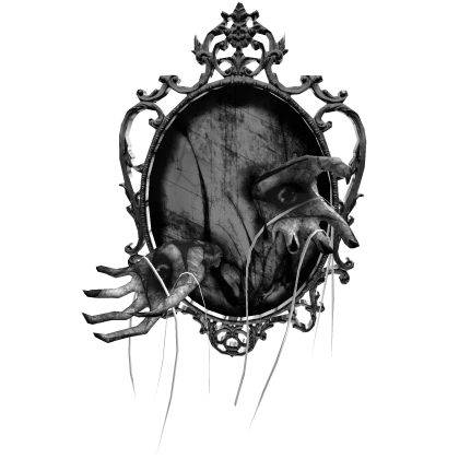 Horror Mirror With Eye Arms White