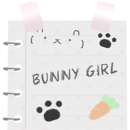 ꒰♡꒱ kawaii bunny girl sticky note :3