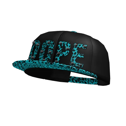 Scene 2000s Neon Cyan Cheetah DOPE Cap