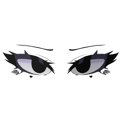 Cute eyelashes evil anime girl 3D eyes