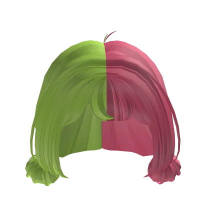 Low buns kawaii Neon Pink Green