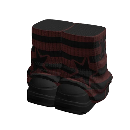 Grunge Platform Leg Warmers Red Stripes