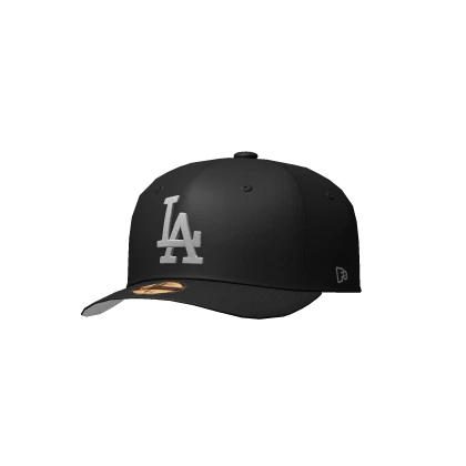 Black LA Curved Fitted Cap