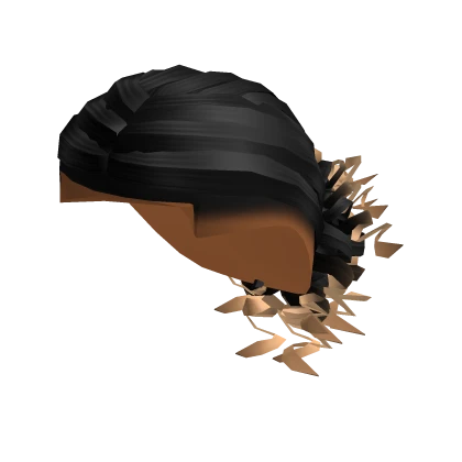 Blonde Highlights Black Curly Man Bun