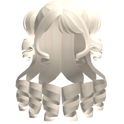 ♡ Bonde Long Curly Hair With Side Pigtails