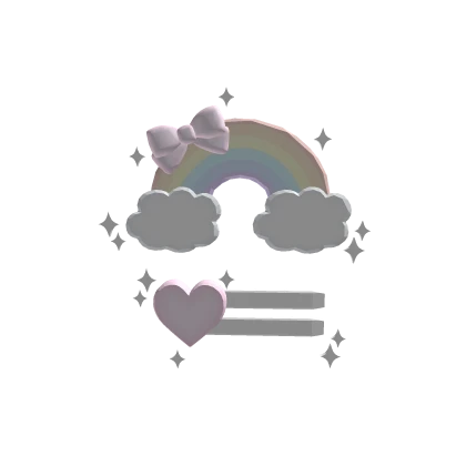 ꒰ ୨ৎ ‧ rainbow clip w/ heart & bow ♡ ˖°