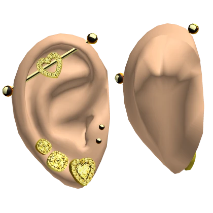𝓢𝓢 | Ears With Diamond Heart Earrings Gold