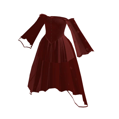 Red goth transparent high low dress