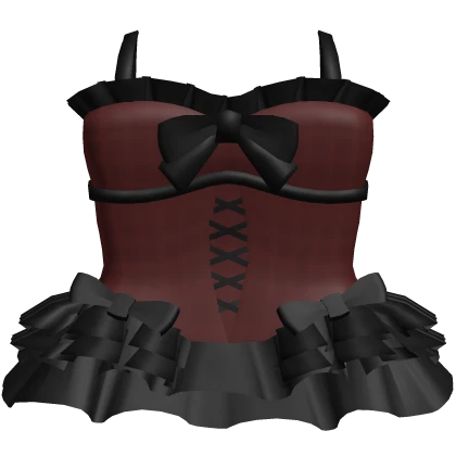 🖤 vamp corset emo frilly dress red & black