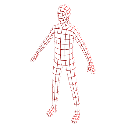 🌐 Wireframe suit - Red