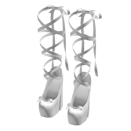 Soft ribbon ballet heels white (It Girl)