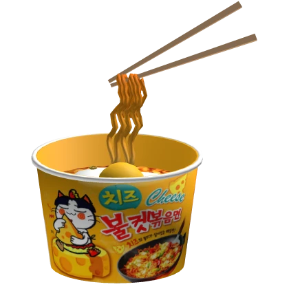 Matching Korean Buldak Yellow Ramen Face