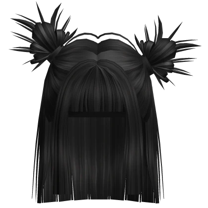Short Half Up Grunge Punk Space Buns in Black