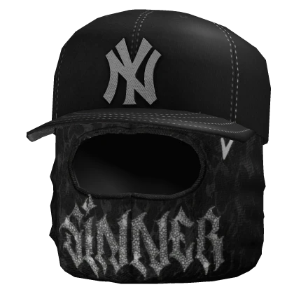 YN NY Fitted Black Bape Shiesty Mask W Rhinstones