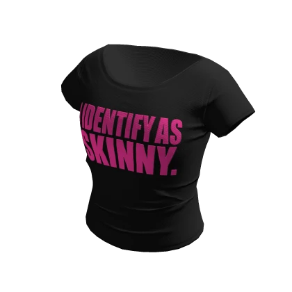 I IDENTIFY AS SKINNY. Cropped Tee Shirt | Black