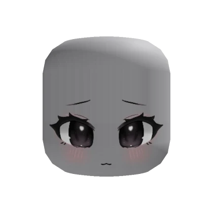 Cute Cat Heart Chibi Eyes Blush Face (Black)