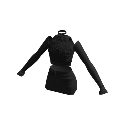 Black warm knitted dress