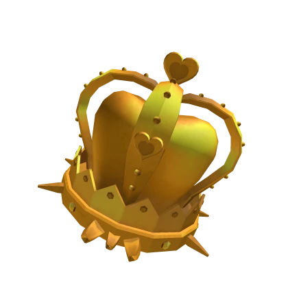 Pure Gold Spiky Floating Heart Crown