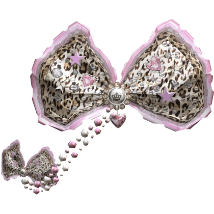 Gyaru Agejo Kawaii Ruffle Bow Pink Hime Leopard