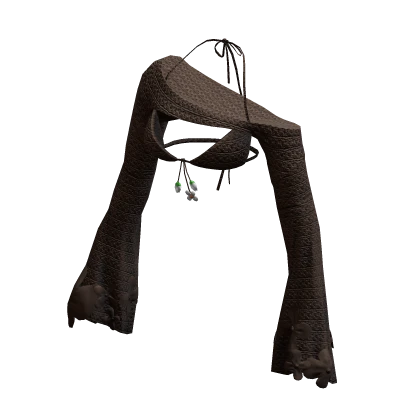 BB Brown Bikini & Cropped Ballet Shrug Crochet