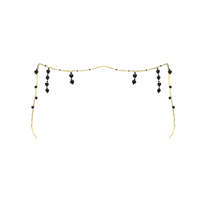 Golden Jewel Face Chain in Black