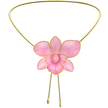 Orchid Flower in Pink Summer Necklace
