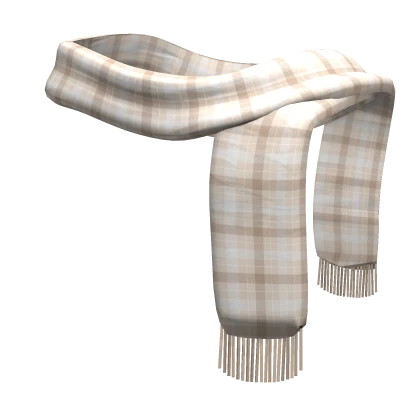 Beige Plaid Winter Scarf