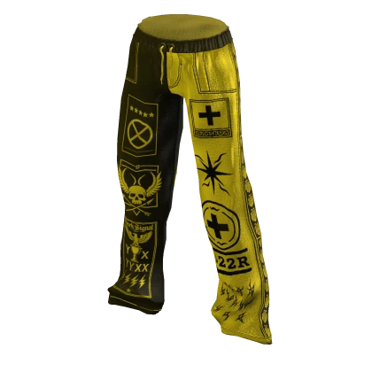 Y2K Two Tone Pants / Black & Yellow