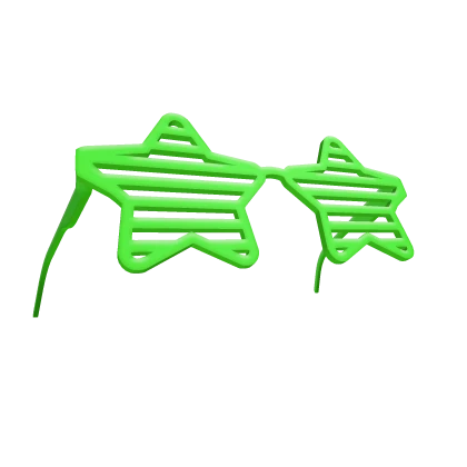 raised green scene shutter star shades on head