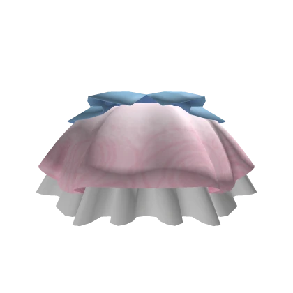 Satori Pink Blue White Segment Ruffle Flower Skirt