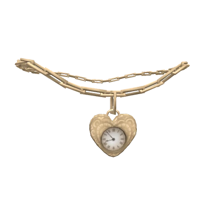 Heart Clock Necklace - 1.0 gold